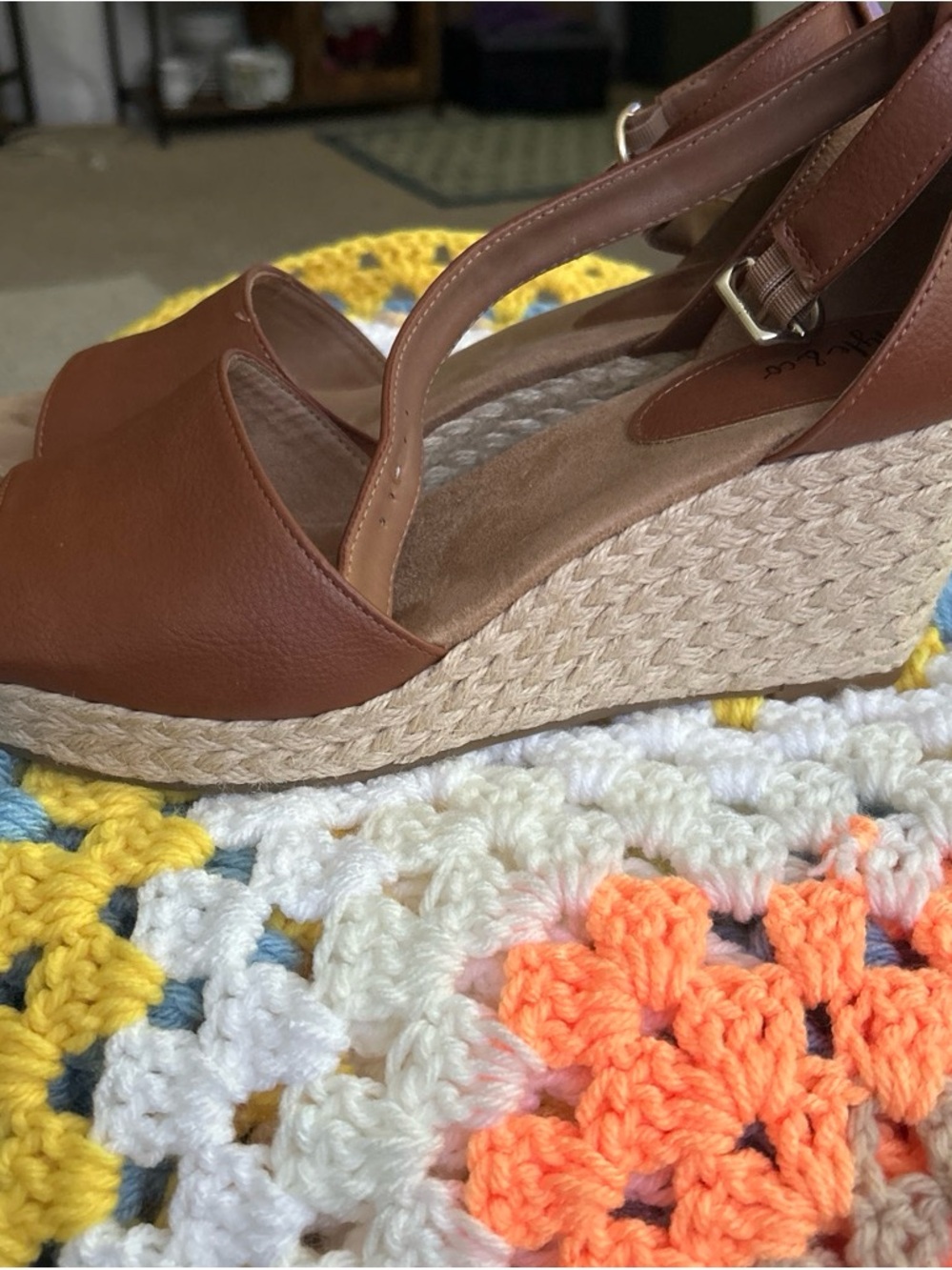 Style & Co. Tan Braided Espadrille Wedge Sandals